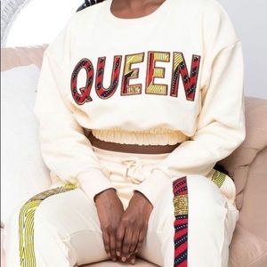 Ofuure jogger set with cropped sweatshirt and jogger